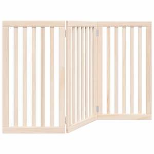 Ensemble de 3 clôtures et enclos pliables moyens en bois de peuplier naturel pour chiens - Product Image 6