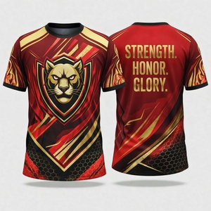 T-shirt unisexe à manches courtes en polyester, imprimé par sublimation, motif panthère, coupe ajustée, vêtement de sport à motif animalier - Product Image 1
