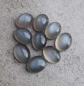 Piedra preciosa de piedra lunar gris, cabujón ovalado con parte trasera plana, piedra suelta para fabricación de joyas, suministros de artesanía, coleccionable - Product Image 5