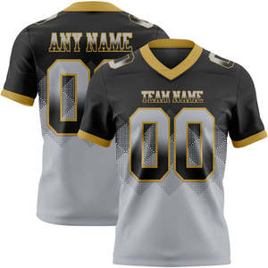 Camiseta de Fútbol Personalizada Unisex Negra y Gris con Cuello en V, Manga Corta, Impresión Sublimada con Nombre y Número del Equipo, Malla Transpirable de 300g - Product Image 4