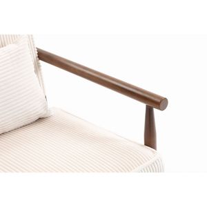 Fauteuil d'appoint moderne du milieu du siècle avec rangement, structure en bois, chaise de salon rembourrée avec coussin lombaire pour la lecture - Product Image 5