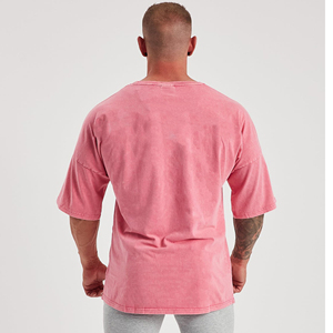 Camisetas de hombre con lavado ácido, estilo vintage, tela de algodón con efecto desgastado, corte regular, material transpirable, manga corta, ropa casual, cuello redondo. - Product Image 2