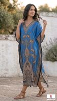 Robe Kaftan Imprimée Personnalisée pour Femme, Cache-maillot de Plage Ample et Léger, Tenue de Vacances, Fabricant OEM ODM, Tissu Personnalisé