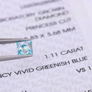 Diamants de laboratoire 1,0 CT VS1-VS2 taille princesse, couleur vive fantaisie, certifiés IGI, pour bijoux personnalisés - Product Image 4