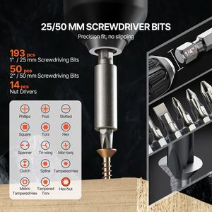 Set di punte da trapano multiuso da 318 pezzi per foratura e avvitatura su legno, metallo e cemento - Product Image 4