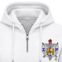 Sweat-shirt à capuche demi-zippé blanc pour femmes Sigma Gamma Rho, style universitaire, sororité grecque, décontracté, streetwear, personnalisable
