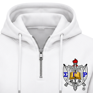 Sigma Gamma Rho <b>Women's</b> University Half <b>Zip</b> Up <b>Hoodie</b> <b>White</b> Greek Sorority Pullover Sweatshirt Casual Campus Streetwear Custom - Product Image 6
