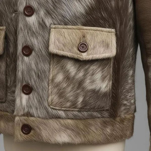 Chaqueta de Cuero Acolchada de Piel de Vaca Personalizada de Alta Calidad con Botones y Cierre de Cremallera, Transpirable, Ecológica, de Capa Gruesa para Invierno 2026 - Product Image 4