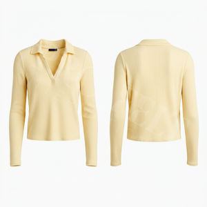 Camiseta Polo de Manga Larga con Cuello en V y Diseño de Logotipo Personalizado para Hombre, Tallas Grandes, Estilo Casual, Elegante y Moderno para la Playa - Product Image 5