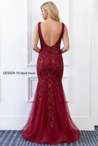 Vestido de Noche con Cuentas Personalizado OEM al por Mayor, Vestido Largo con Lentejuelas de Rayas Verticales, Manga Larga, Cuello Alto, Fabricante de Vestidos Formales - Product Image 4