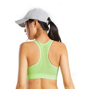 Women's Racerback Sports Bra Solid <b>Mesh</b> Breathable Medium Support Yoga Workout <b>Top</b> Seamless Pink - Product Image 2