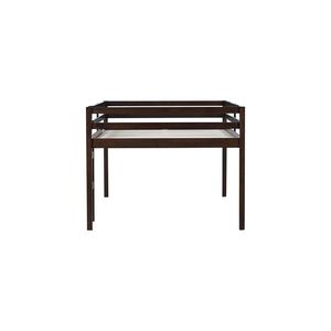 Cama alta de madera maciza de caucho con escalera, estilo loft, tamaño completo - Product Image 4