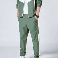 Ensembles de survêtements pour hommes, veste et pantalon, coupe-vent, 100% polyester, logo personnalisé OEM et design simple en nylon
