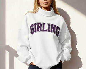 Sudadera Larga con Cuello Alto Personalizada para Mujer, Estilo Casual, Oversize, de Forro Polar, para Otoño, Venta al Por Mayor, OEM - Product Image 3