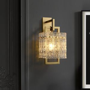 Jewell Modern 1-<b>Light</b> Brass <b>Wall</b> Sconce Water-Ripple Glass <b>Shade</b> - Product Image 1