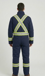 Combinaison de travail d'hiver en polyester respirant et isolant thermique à haute visibilité avec logo personnalisé, pour entrepôt frigorifique, fabricant OEM - Product Image 3