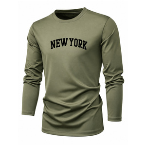 Camisetas Deportivas de Manga Larga para Hombre, Cuello Redondo, Tejido Premium, Suaves y Transpirables, Personalizables OEM - Product Image 1