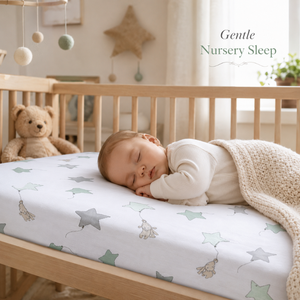 Organic Cotton <b>Crib</b> Fitted <b>Sheet</b> | GOTS Certified Custom Floral Printed Waterproof 200TC Unisex Baby Bedding OEM Wholesale - Product Image 2