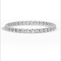 Pulsera de tenis con 10 diamantes cultivados en laboratorio, plata de ley 925 chapada en oro, 3.9mm alargados, cuatro puntas, VVS1-VVS2, certificado IGI