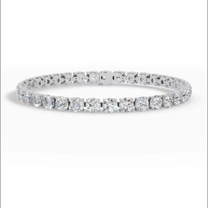 10ct Round Lab Grown Diamond Tennis <b>Bracelet</b> 925 Sterling <b>Silver</b> Elongated Four Prong Wholesale OEM Fine Jewelry Manufacturer - Product Image 1