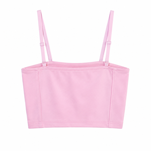 <b>Pink</b> Satin Bow Detail Strapless Breathable Polyester Casual Tank <b>Top</b> Women's Sweet Style - Product Image 5