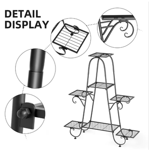 Support de plantes multi-niveaux en fer thermolaqué, pour intérieur et extérieur, porte-pots de fleurs, étagère, balcon, jardin, décoration de la maison, organisateur - Product Image 3