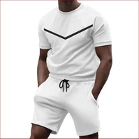 Ensemble de shorts pour hommes, t-shirt respirant à col rond, manches courtes, ensemble de vêtements de course pour hommes, shorts et t-shirt de jogging à séchage rapide