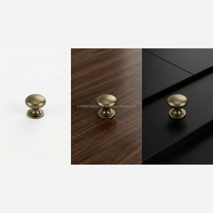 AG Elements Solid Iron Antique <b>Brass</b> Cabinet Knob 22mm Round Luxury Furniture <b>Drawer</b> <b>Pull</b> Hardware Wardrobe Cupboard - Product Image 5