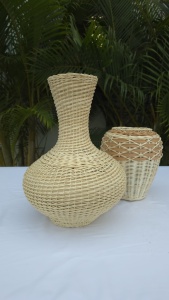 Jarrones de Flores de Ratán Blanco Ecológicos para Decoración del Hogar - Product Image 2