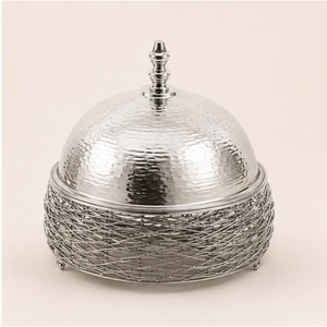 Casserole isotherme de luxe en acier inoxydable martelé argenté pour buffet de mariage et restauration hôtelière - Product Image 5