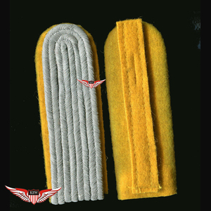 KEW Silver German <b>Braided</b> Yellow Back Epaulettes Mylar Thread Vintage Customizable Luxury Durable <b>Accessory</b> - Product Image 1