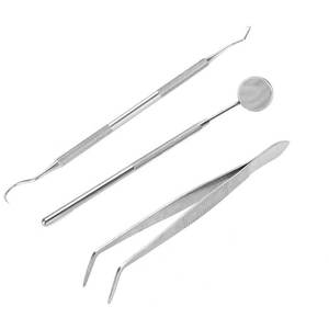 3-Piece Stainless Steel Manual Dental <b>Instrument</b> Kit Includes Teeth Scraper Mouth Mirror Probe Scaler By Grip Surgical - Product Image 6