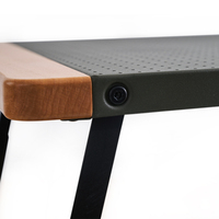 Table pliante ultra légère en aluminium et bambou, 2,1 kg, portable, pour camping, pique-nique, anti-rayures, antidérapante, 60x40 cm, sac de transport