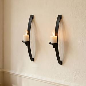 Ensemble de appliques murales en verre et métal noir, cadre rectangulaire, design minimaliste, fixation sécurisée, lumière chaude, décoration intérieure - Product Image 6