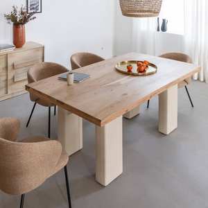 โต๊ะอาหารวานดานา โซลาซ โนวารา ทำจากไม้กระถินพร้อมขาไม้ลายคอนกรีต - Product Image 2