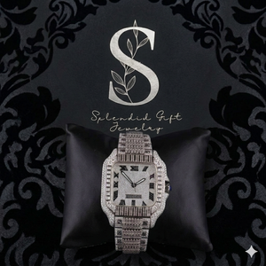 Reloj Mecánico de Acero Inoxidable con Cristales de Moissanita Cuadrados VVS, Chapado en Oro Brillante de Lujo, 100% Probado con Diamantes, Estilo Hip Hop - Product Image 1