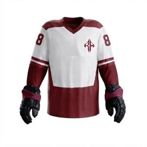 Conjunto de Uniforme de Hockey sobre Hielo con Cuello en V de RIVIAN ATLANTIC con Impresión por Transferencia de Calor, Material 100% Poliéster, Calidad Premium para Hombre - Product Image 6