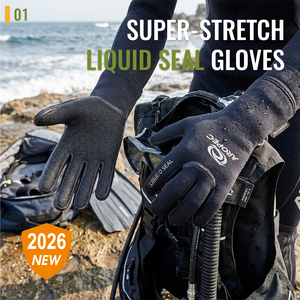 Gants de plongée réglables AROPEC 3 mm en néoprène super extensible avec doublure en peluche pour équipement de plongée - Product Image 2