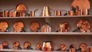 Modern Hammered Copper Cookware <b>Set</b> Round Metal Dishwasher Safe Eco-Friendly Leak-Proof <b>Pots</b> and Pans with Stainless Steel Lids - Product Image 5