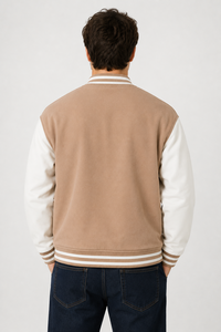 <b>Men's</b> Custom Letterman Style Varsity Bomber Baseball <b>Jacket</b> Waterproof Windproof Cotton Blend Ribbed Collar Cuffs Wholesale - Product Image 3