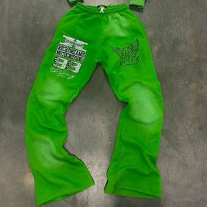 Conjuntos de Sudadera con Capucha y Pantalones de Chándal Personalizados de Algodón Grueso de Invierno, Unisex, de Corte Regular, Color Liso, Casuales, Ecológicos, con Estampado Puff y Efecto Ácido - Product Image 4