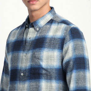 Camisa de Franela para Hombre OEM/OEM, Impresión Personalizada, Logotipo Bordado, Talla Grande, 100% Algodón, Manga Larga - Product Image 5