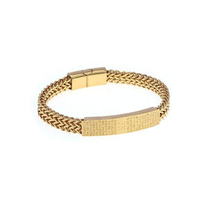 Stainless Steel Chain Link Bracelet 18K Gold Plated <b>Men</b> Punk Style Anniversary Gift Customized Size Heavy Statement Jewelry - Product Image 2