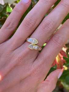 Diamond Bypass Wrap <b>Ring</b> Spiral <b>Snake</b> Serpent Cocktail Band Wholesale 14k 18k Gold Trillion Baguette Cut Lab Grown Manufacturer - Product Image 5