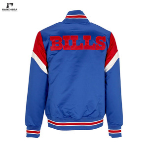 Veste de baseball en satin personnalisée de luxe avec broderie du club, vêtements de sport haut de gamme, production en gros en usine - Product Image 3