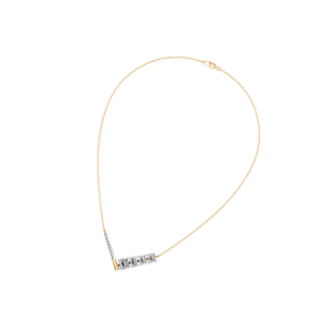 Collar con colgante de diamante natural para mujer, barra de oro de 14K/18k con diamantes redondos de corte esmeralda, joyería fina de Oro Sólido, chapado en oro - Product Image 6