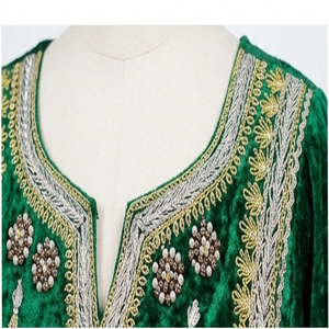Robes afghanes Kuchi traditionnelles ethniques vintage brodées, grandes tailles, longues jusqu'au sol, manches longues, multicolores - Product Image 5