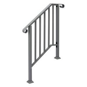 Corrimano in Ferro a 2 Gradini per Esterni, Elegante Componente per Scale da Giardino - Product Image 3