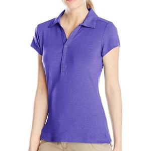 Women's White Solid Color Short Sleeve Polo Shirt Casual Style Regular Fit Knitted 100% Cotton Pique Fabric - Product Image 3