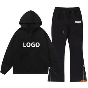 ชุดเสื้อฮู้ดและกางเกงขายาวแบบสวมหัวสำหรับผู้ชายชุดวอร์มพิมพ์ลายลำลองกางเกงวอร์มสำหรับวิ่งสำหรับฤดูหนาว - Product Image 1